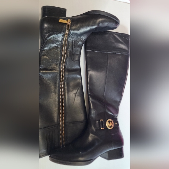 Michael Kors Black Leather Boots - Picture 1 of 9